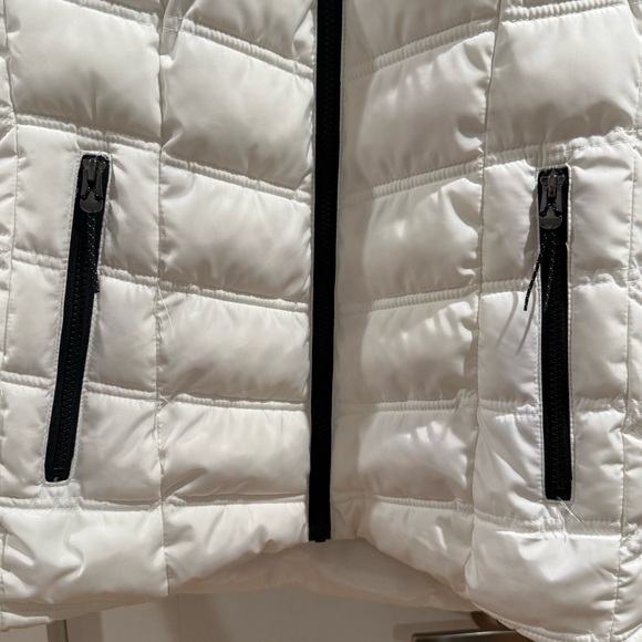 Nautica White Faux Fur Trim Hooded Puffer Coat - Picture 12 of 17